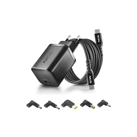 CARGADOR DE PORTATIL LENOVO NGS BUD GAN USB-C 65W 5 CONECTORES + CABLE 1.5M USB-C BLACK
