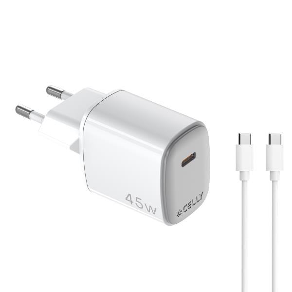 Celly 45W Wall Charger + USB-C Cable (UPTC1USBC45WCTC)