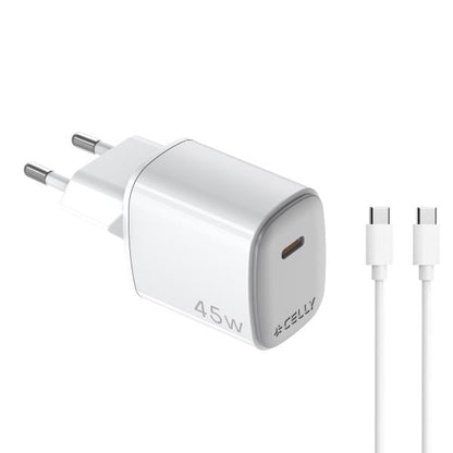 Celly 45W Wall Charger + USB-C Cable (UPTC1USBC45WCTC)