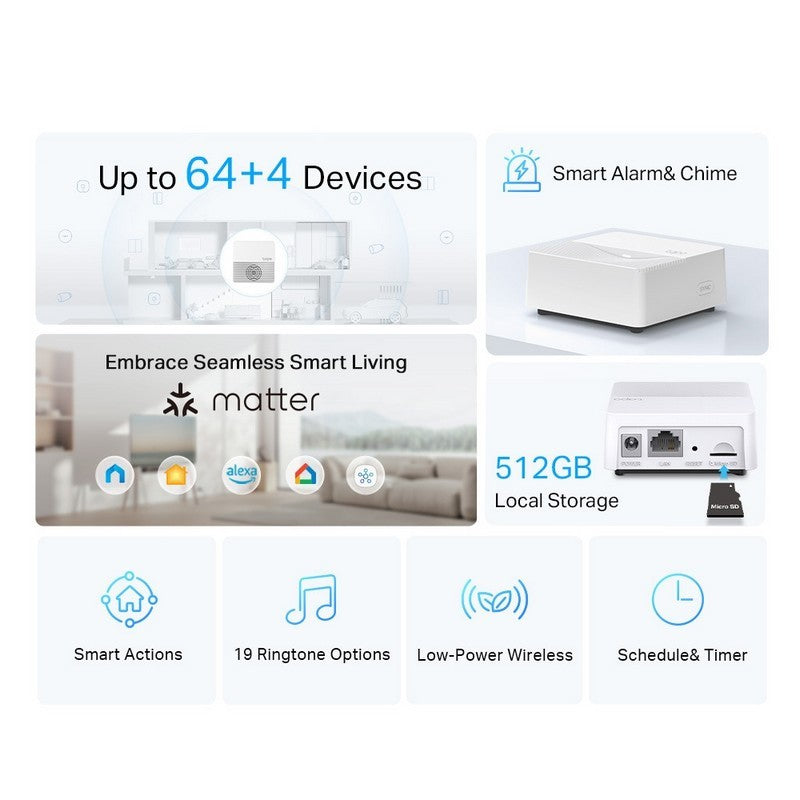 HUB INTELIGENTE TP-LINK  TAPO H200 ALARMA/TIMBRE MICROSD