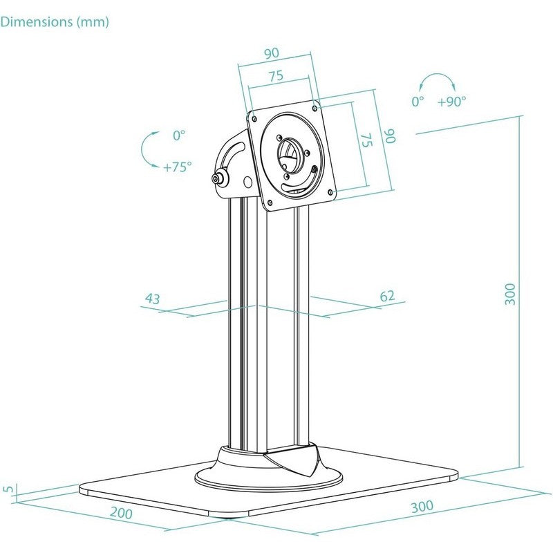 SOPORTE DE MESA TOOQ TQATC2601-B PARA MARCO ANTIRROBO