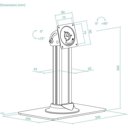 SOPORTE DE MESA TOOQ TQATC2601-B PARA MARCO ANTIRROBO