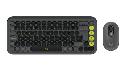 TECLADO + RATON LOGITECH POP ICON WIRELESS BLACK/GREEN