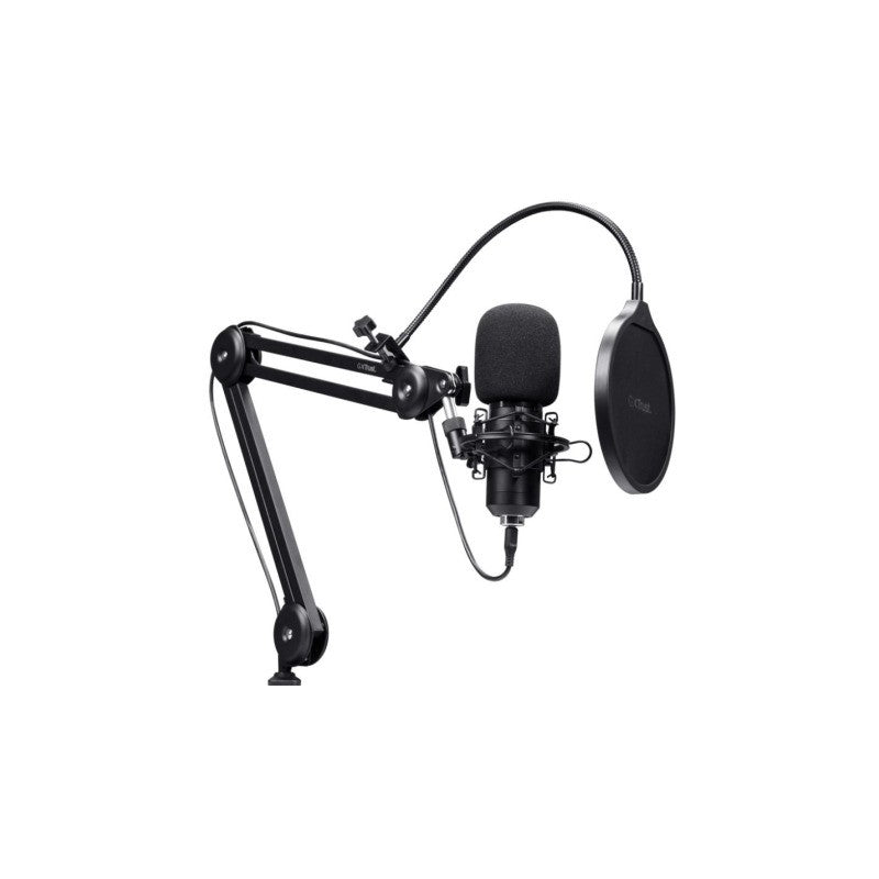 MICROFONO TRUST GXT 270 EMITA II+ USB FILTRO STREAMING BRAZO AJUSTABLE BLACK