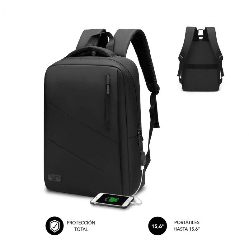 MOCHILA SUBBLIM CITY BACKPACK 15,6" CARGA USB BLACK