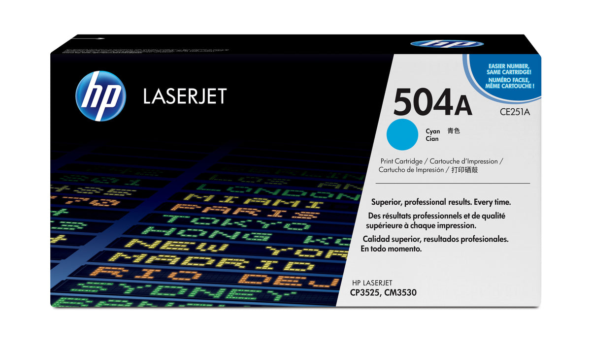 HP CE251A Cyan Cartucho de Toner Original - 504A. 7.000 Paginas