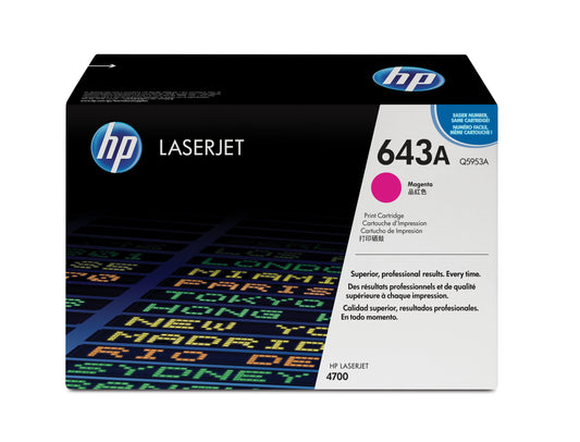 HP Q5953A Magenta Original Toner Cartridge - 643A. 10,000 Pages