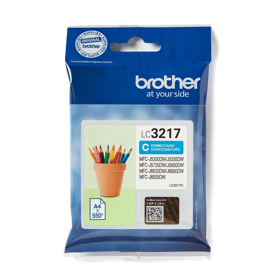 Brother LC3217 Cyan Original Ink Cartridge - LC3217C. 550 Pages