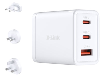Cargador D-Link GaN PD/QC 65W 1xUSB-A 2xUSB-C (DCP-651)