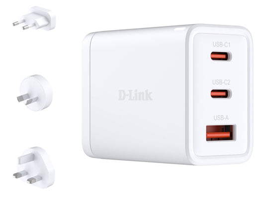 D-Link GaN PD/QC 65W 1xUSB-A 2xUSB-C Charger (DCP-651)