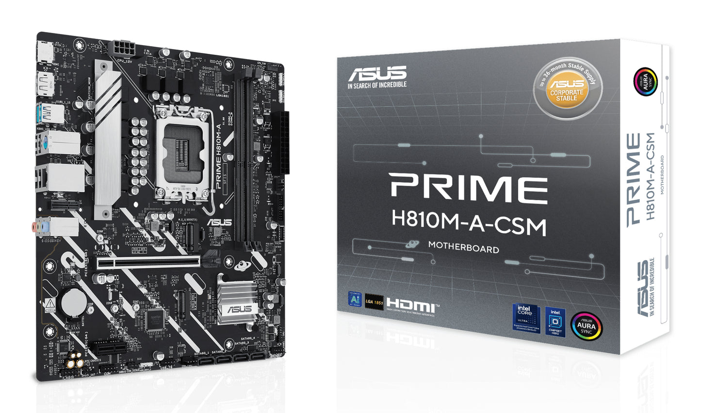 ASUS PRIME H810M-A-CSM: (1851) 2DDR5 HDMI DP RJ45 mATX