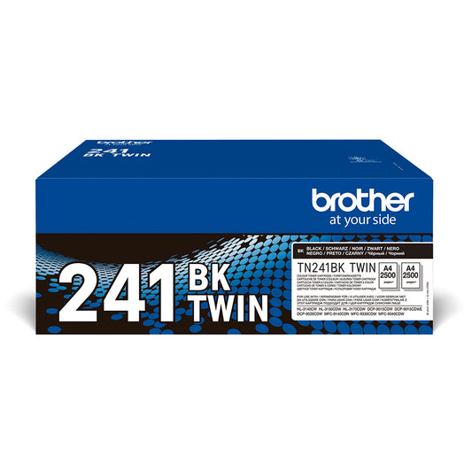 Brother TN241 Negro Pack de 2 Cartuchos de Toner Originales - TN241BKTWIN. 2x 2.500 Paginas