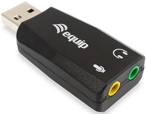 Adaptador desde USB 2.0 macho a mini jack hembra 3.5mm un auricular y un microfono (tarjeta de sonido usb).