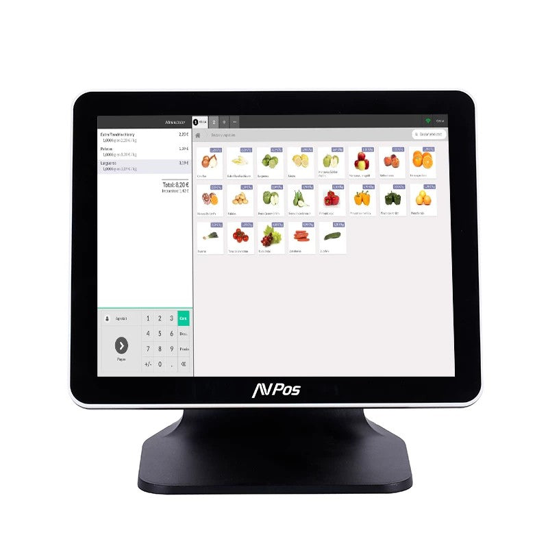 TPV AVPOS K5000 PLUS 15" ALUMINIO INTEL I7/8GB/128GB/LAN