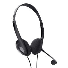 Auriculares de diadema basics con microfono mini jack 3.5mm longitud del cable cable principal 180cm negro