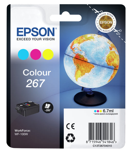 Epson T267 Color Original Ink Cartridge - C13T26704010. 200 Pages