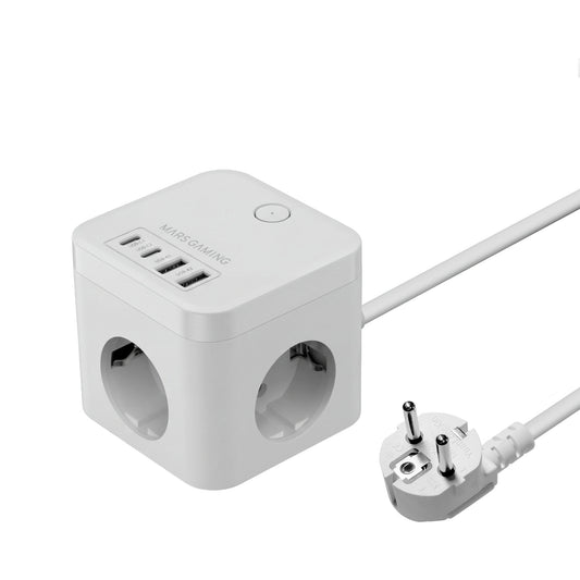 Cargador Mars Gaming 3xSchuko 2USB-A 2USB-C (MDCUBE35W)