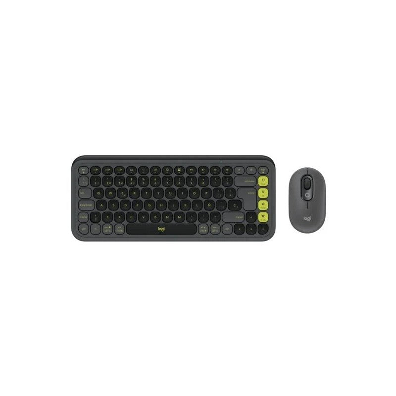 TECLADO + RATON LOGITECH POP ICON WIRELESS BLACK/GREEN