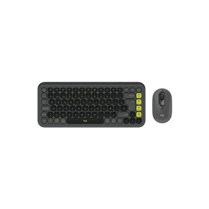 TECLADO + RATON LOGITECH POP ICON WIRELESS BLACK/GREEN