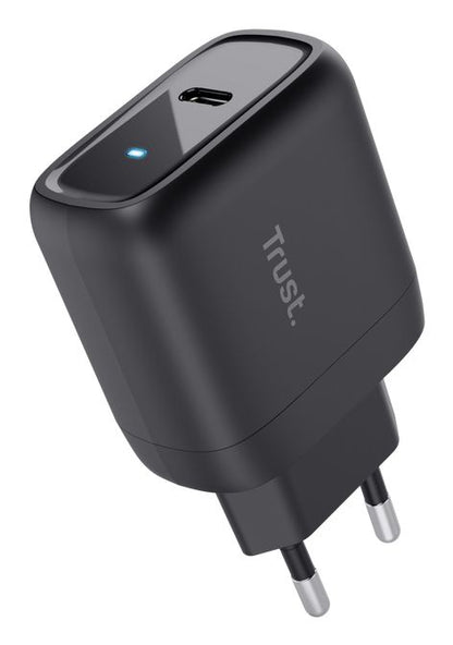 Cargador Pared Trust Maxo GaN 45W 1xUSB-C Negro (25521)