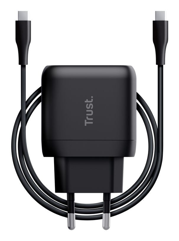 Cargador Pared Trust Maxo GaN 45W 1xUSB-C Negro (25521)