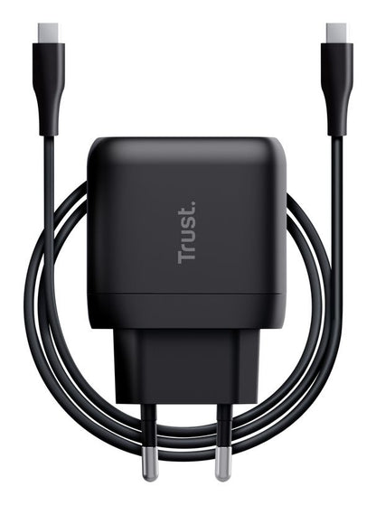 Cargador Pared Trust Maxo GaN 45W 1xUSB-C Negro (25521)
