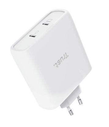 Cargador Trust Maxo GaN 100W 2xUSB-C Blanco (25528)