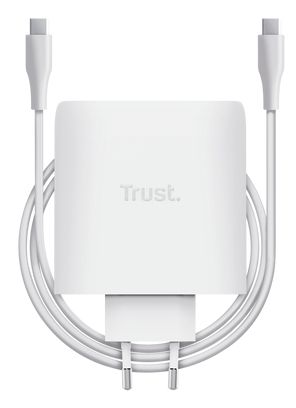 Cargador Trust Maxo GaN 100W 2xUSB-C Blanco (25528)