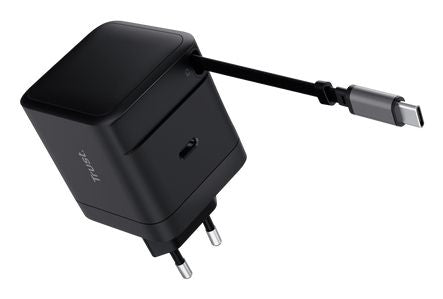 Cargador Trust Maxo Retráctil 65W USB-C Negro (25805)