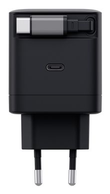 Cargador Trust Maxo Retráctil 65W USB-C Negro (25805)
