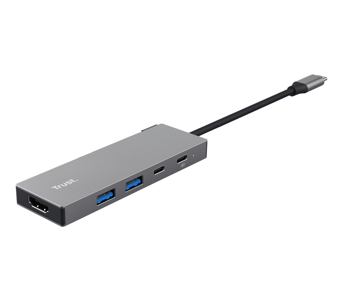Adaptador Trust Dalyx 5en1 USB-C Gris (26062)