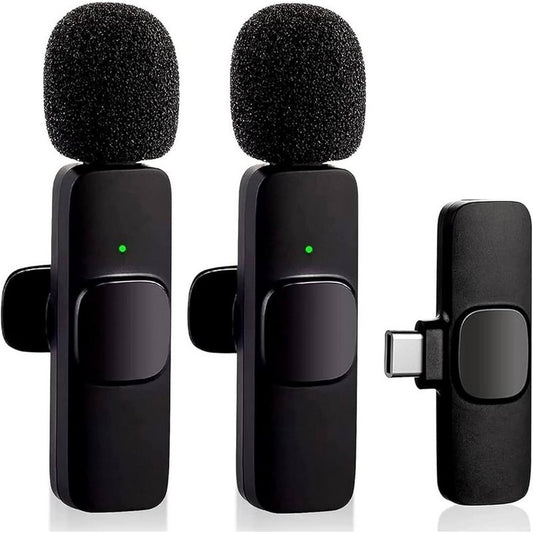 MICROFONO RECEPTOR ONEWAY USB C LAVALIER 2 MICROFONOS PINZA WIRELESS