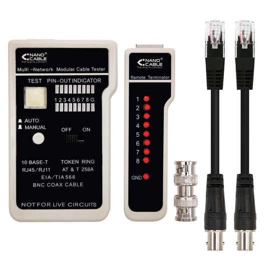 Nanocable RJ11/RJ12/RJ45 Coaxial Tester (10.31.0303)