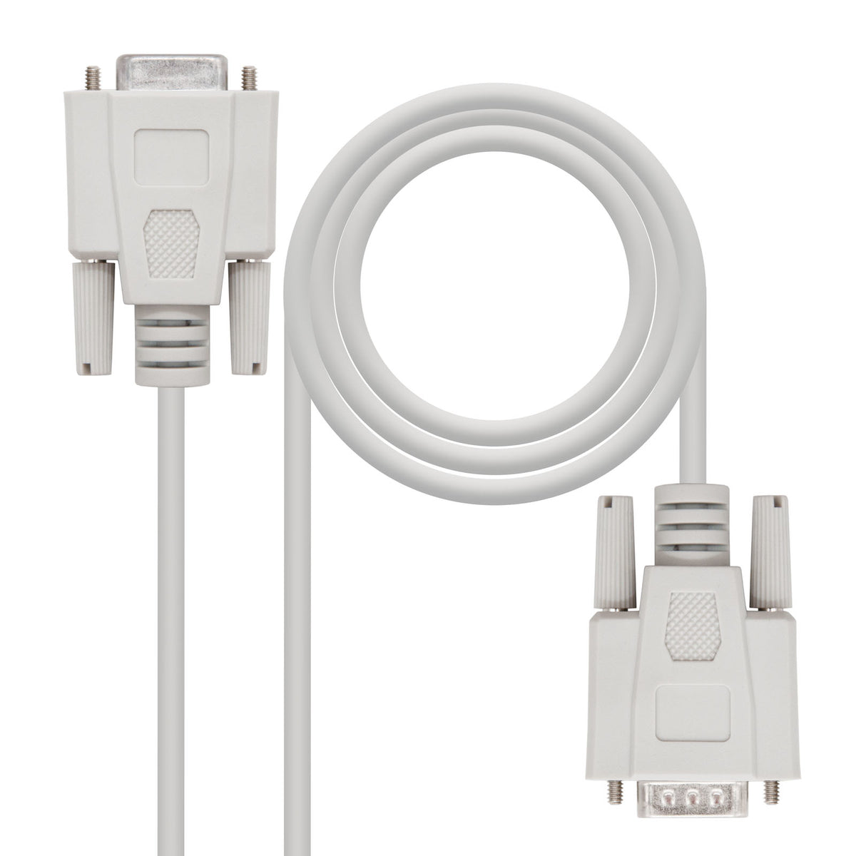 CABLE SERIE NANOCABLE RS232 DB9/M - DB9/H 3M WHITE (10.14.0203)