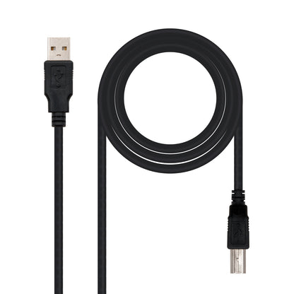 Nanocable USB-A/M a USB-B/M 1m Negro (10.01.0102-BK)