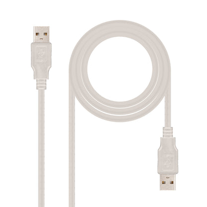 Nanocable USB-A/M a USB-A/M 1m Beige (10.01.0302)
