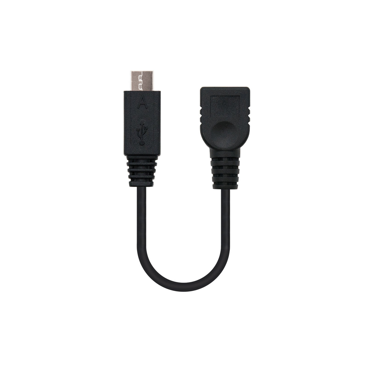 Nanocable mUSB-A/M a USB-A/H 15cm Negro (10.01.3000)