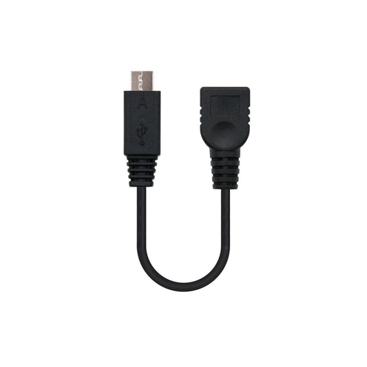 Nanocable mUSB-A/M to USB-A/F 15cm Black (10.01.3000)