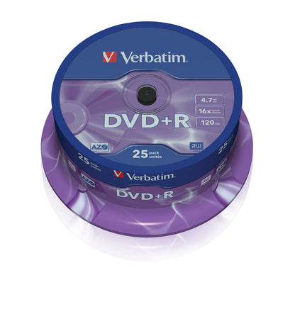 Dvd + r 4.7 gb 120 min 16x tarrina 25 uds
