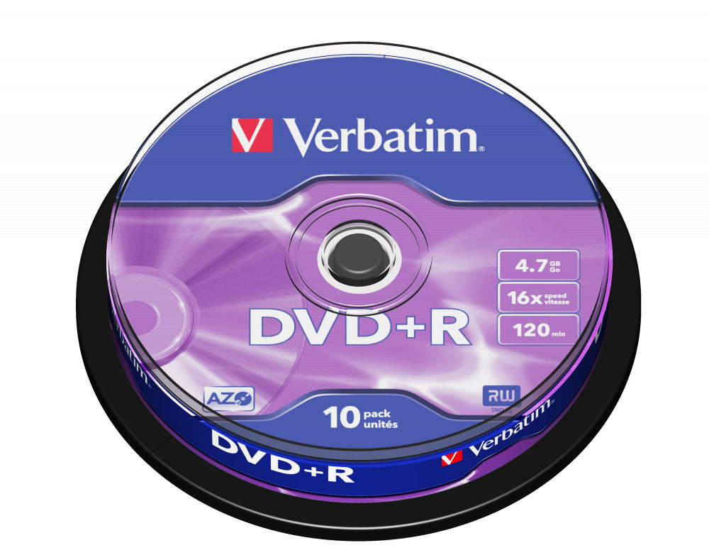 Verbatim Dvd + r 4.7 gb 120 min 16x tarrina 10 uds (43498)