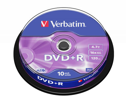 Verbatim Dvd + r 4.7 gb 120 min 16x tarrina 10 uds (43498)