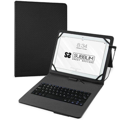 FUNDA SUBBLIM CON TECLADO KEYTAB PRO USB-C TABLET 10.1-11" BLACK