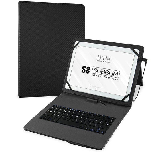 FUNDA SUBBLIM CON TECLADO KEYTAB PRO USB-C TABLET 10.1-11" BLACK