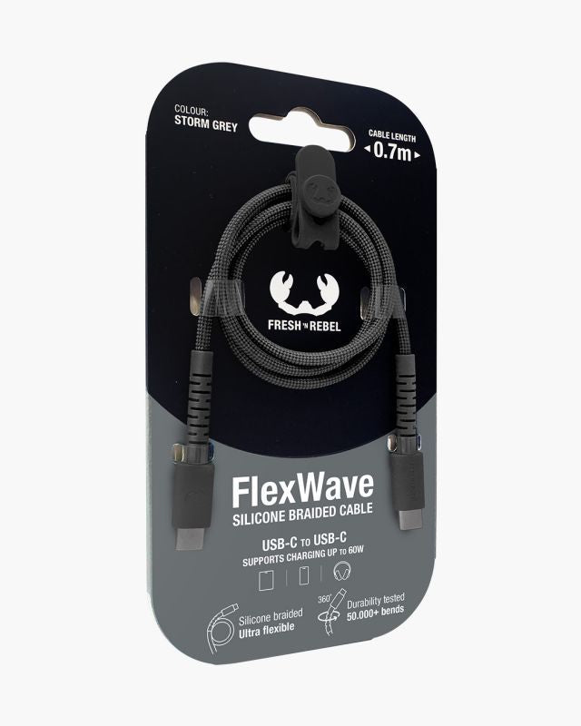 Cable Fresh N Rebel FlexWave USB-C 60W Gris (2CCC071SG)
