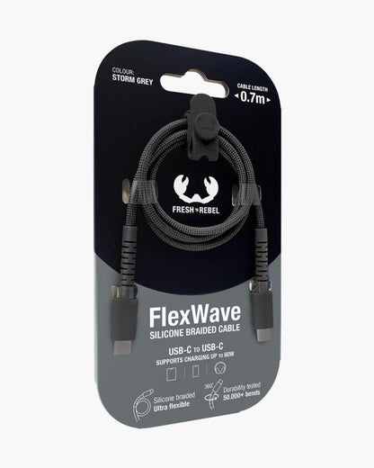 Cable Fresh N Rebel FlexWave USB-C 60W Gris (2CCC071SG)