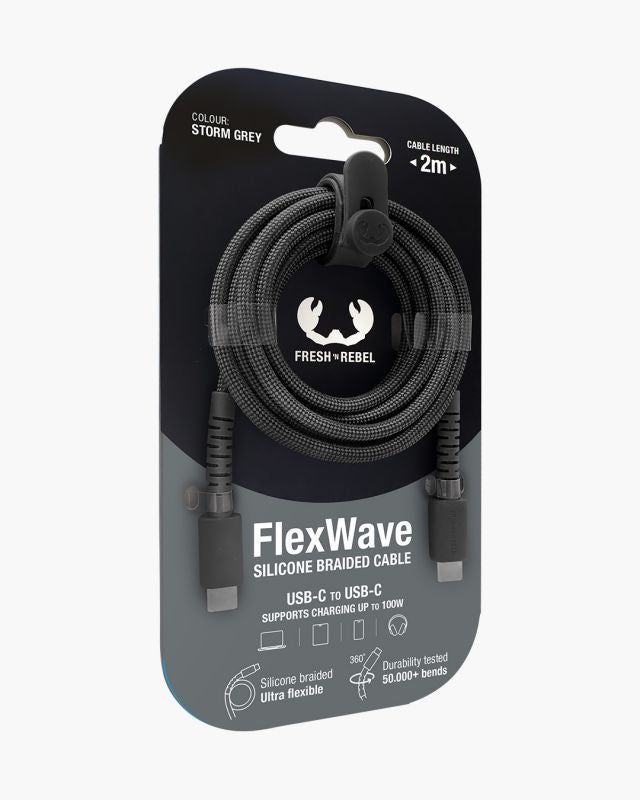 Cable Fresh N Rebel FlexWave USB-C 100W Gris(2CCC201SG)