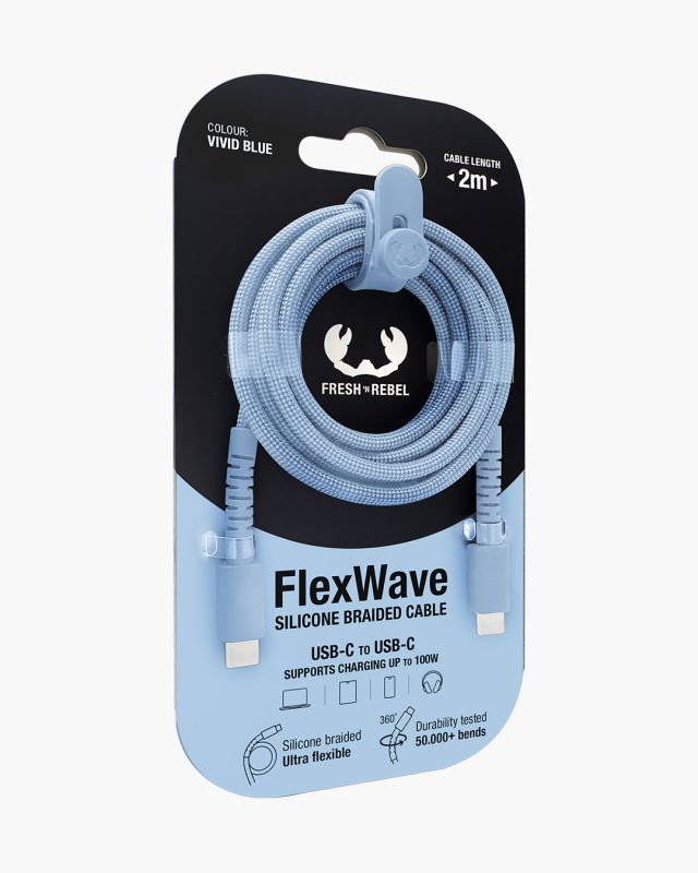 Cable Fresh N Rebel FlexWave USB-C 100W Azul(2CCC201VB)