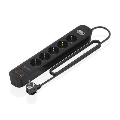 Aisens Power Strip 5 Outlets 2 USB-C 2 USB-A (ASPS-2A2C15-BK)
