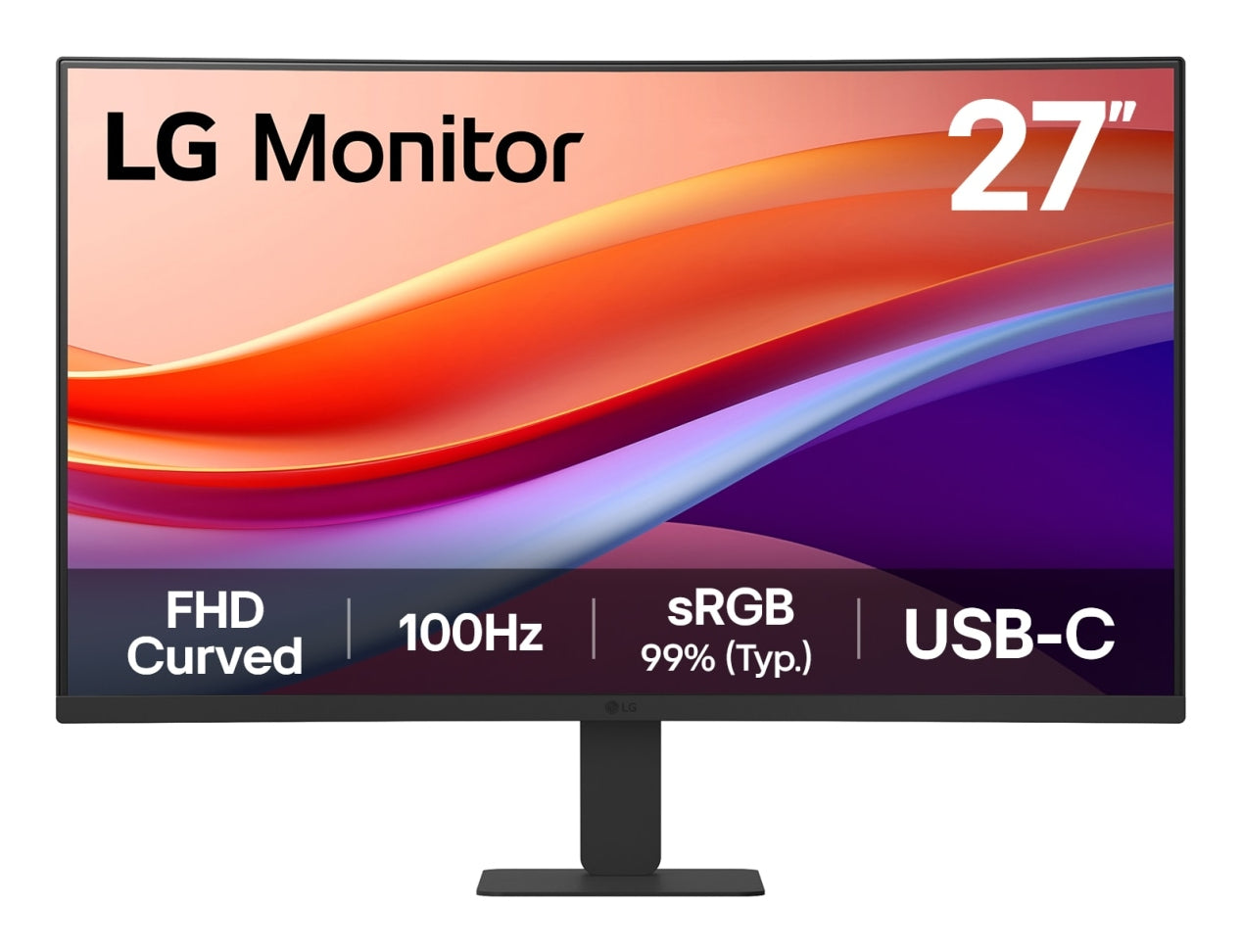 LG 27" FHD 100Hz Curved USB-C HDMI Monitor (27U421A-B)