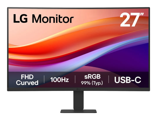 LG 27" FHD 100Hz Curved USB-C HDMI Monitor (27U421A-B)